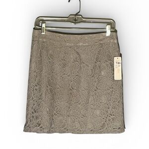 Laundry By Shelli Segal Lace Mini Skirt in Steel